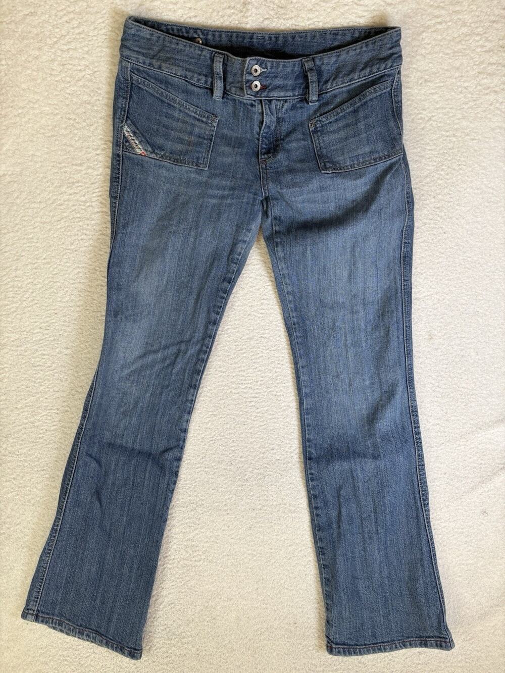 Diesel Industry Hush Jeans Womens 31 32x31 Blue Bootcut Low Rise Denim